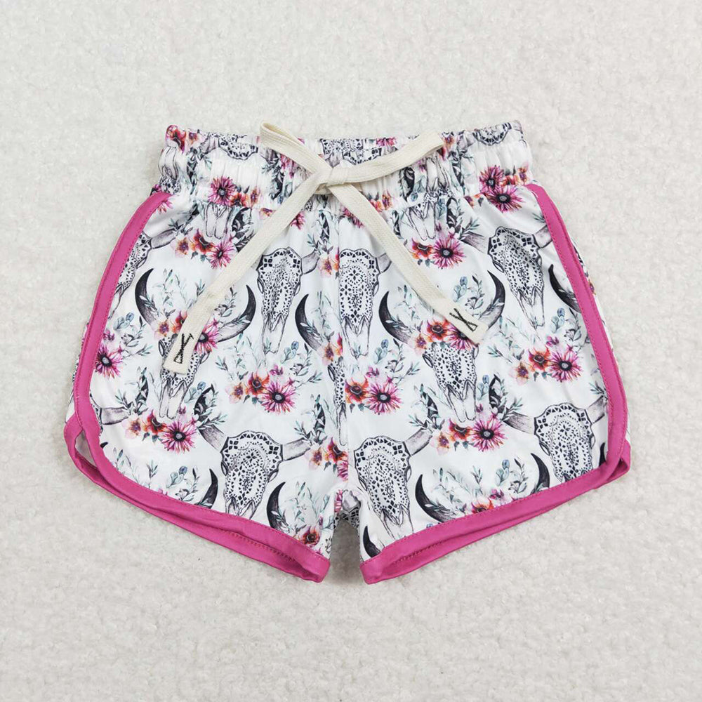 Sibling Baby Girl Western Cow Flower Smile Cowgirl Shorts RTS