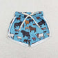 Sibling Baby Girl Western Cow Flower Smile Cowgirl Shorts RTS