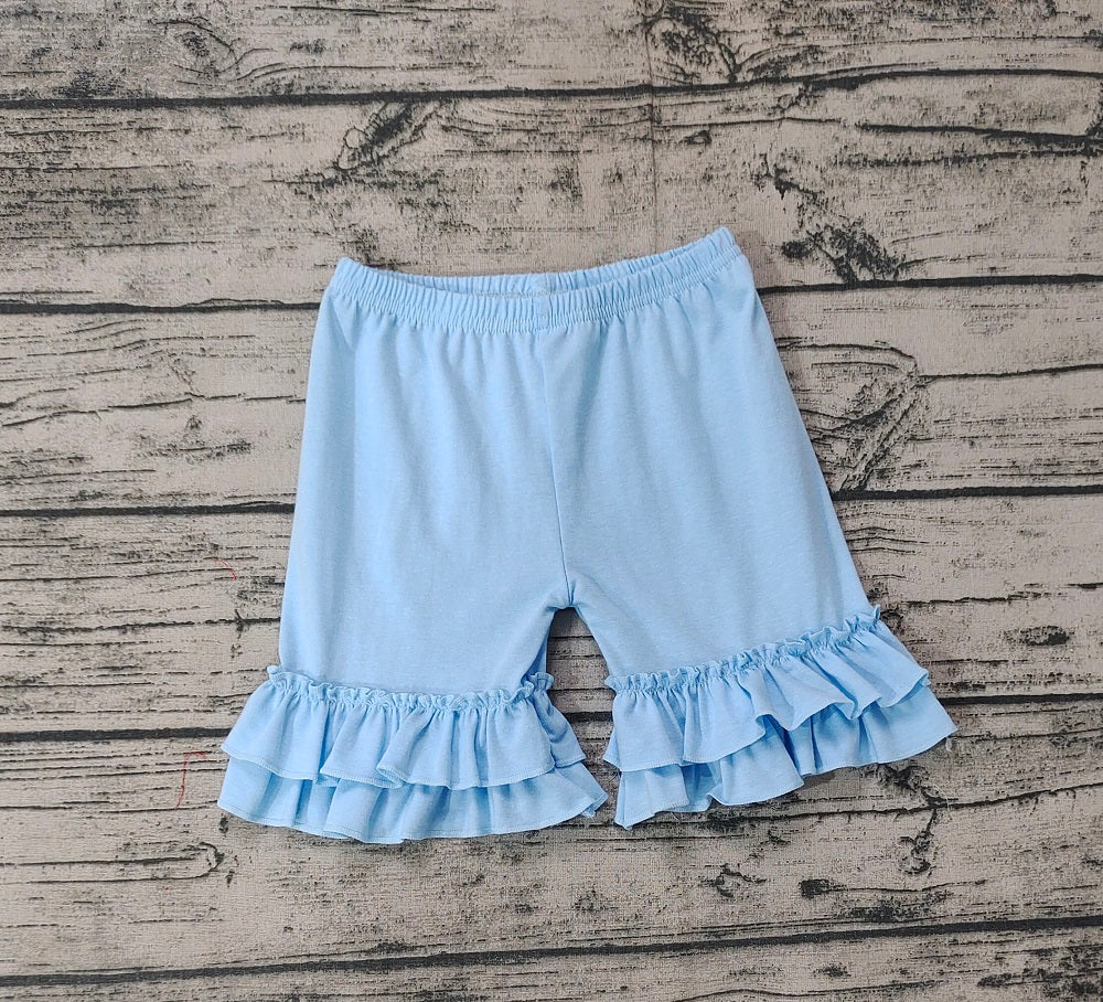 Pre-order Baby Girl Blue Ruffle Cotton Shorts