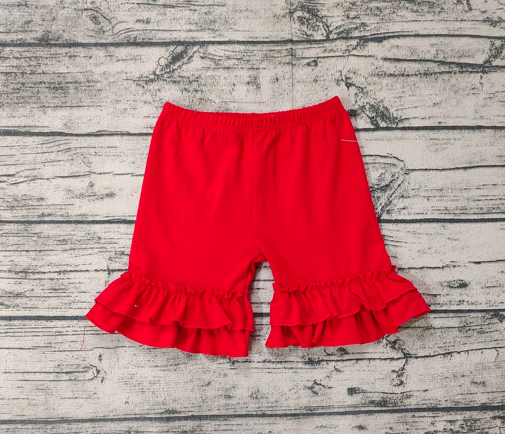 Pre-order Baby Girl Red Ruffle Cotton Shorts