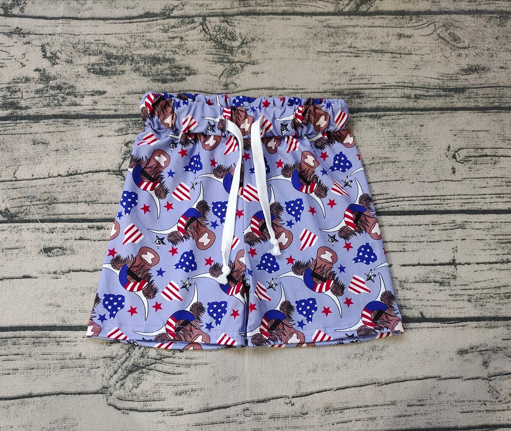 Pre-order Baby Boy Cow Stars July 4th Shorts