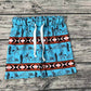 Baby Boys Blue Rodeo Cow Aztec Shorts