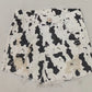 Baby Girl Black White Cow Print Western Denim Shorts