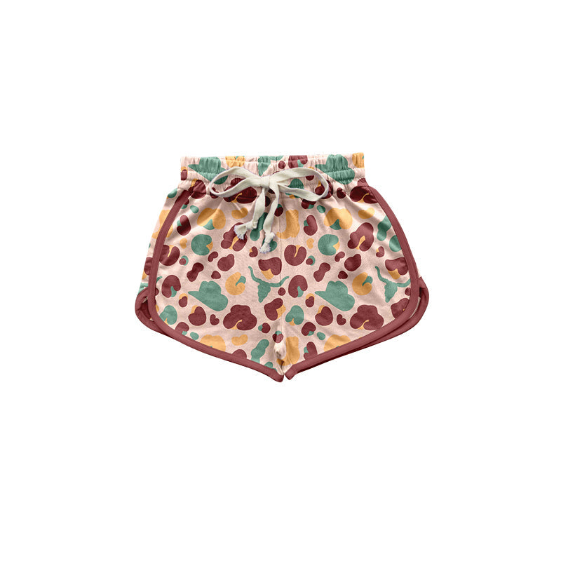 Preorder Baby Girl Toddler Western Cow Hats Leopard Sports Summer Shorts