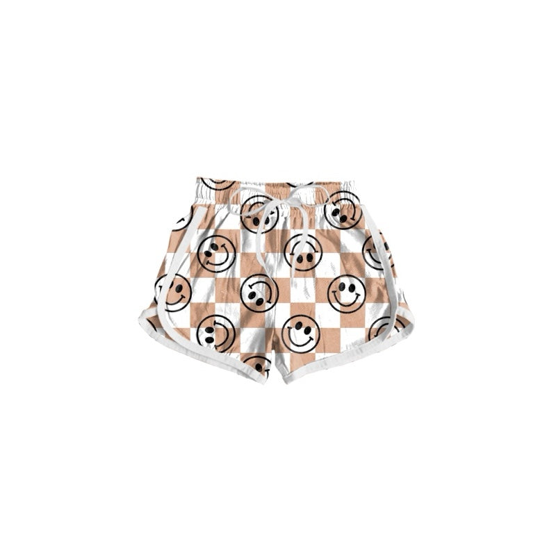 Preorder Baby Girl Smile  Khaki Checkered Summer Shorts
