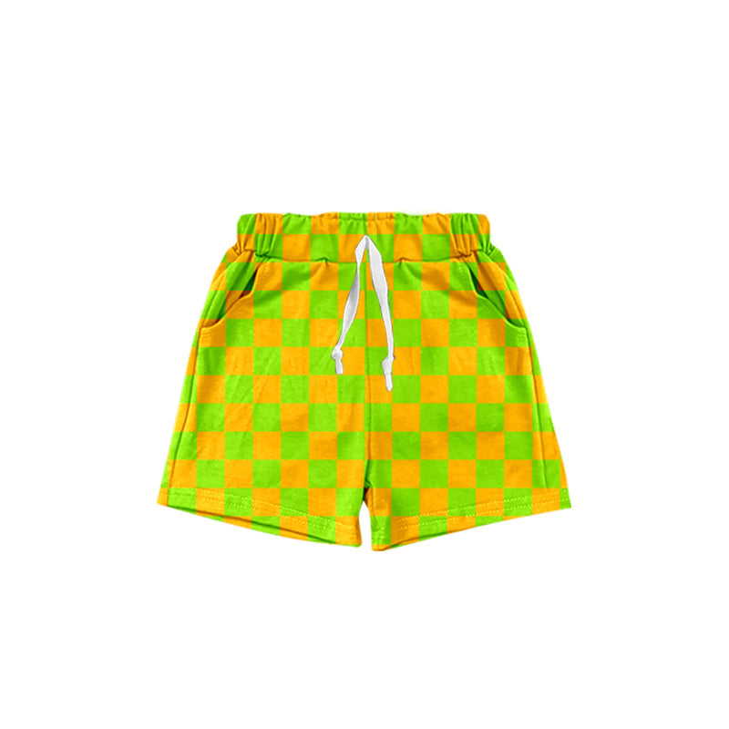 Preorder Baby Boy Green Checkered Summer Shorts