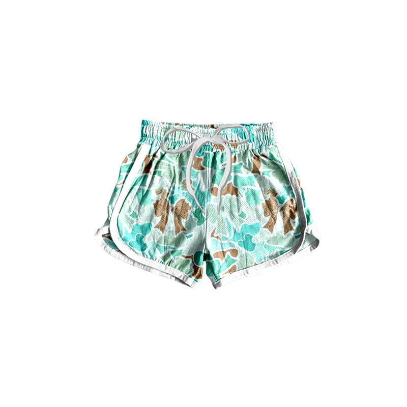 Preorder Baby Girl Summer Turquoise Camouflage Shorts ( Moq 5 )