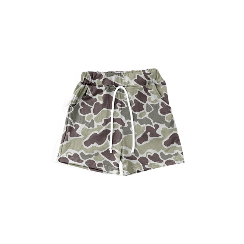 Preorder Baby Boy Green Camo Pockets Summer Shorts ( Moq 5 )