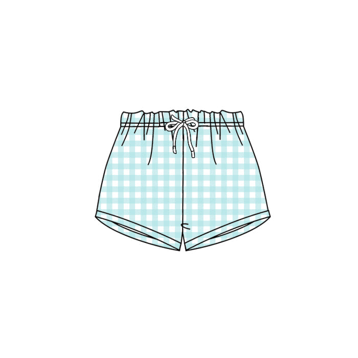 Preorder Baby Gril Green Checked Summer Shorts ( Moq 5 )