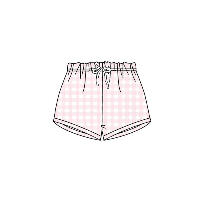 Preorder Baby Gril Pink Checked Summer Shorts ( Moq 5 )