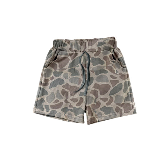 Preorder Baby Boy Dark Grey Camo Pockets Summer Shorts ( Moq 5 )