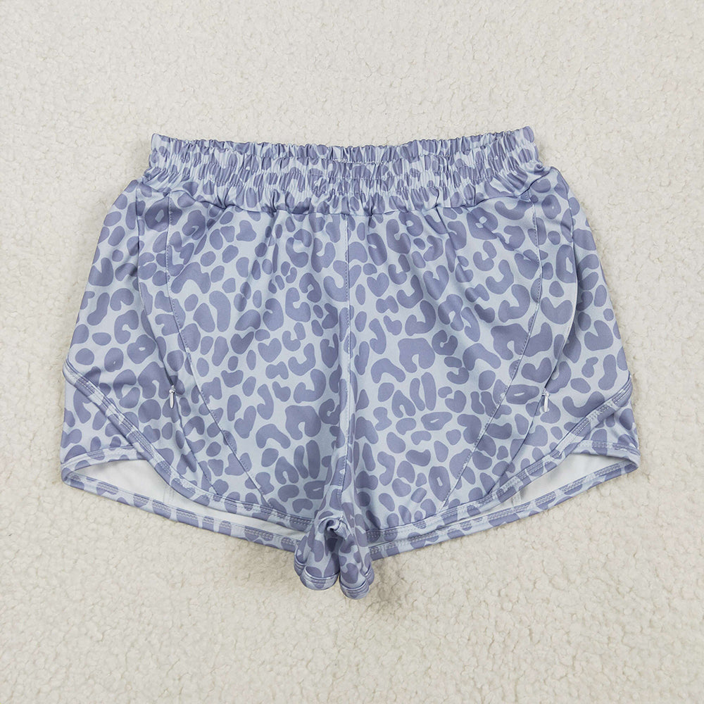 Baby Girl Adult Women Gray Leopard Shorts Sibling Mommy and Me Yoga Active Bottoms RTS