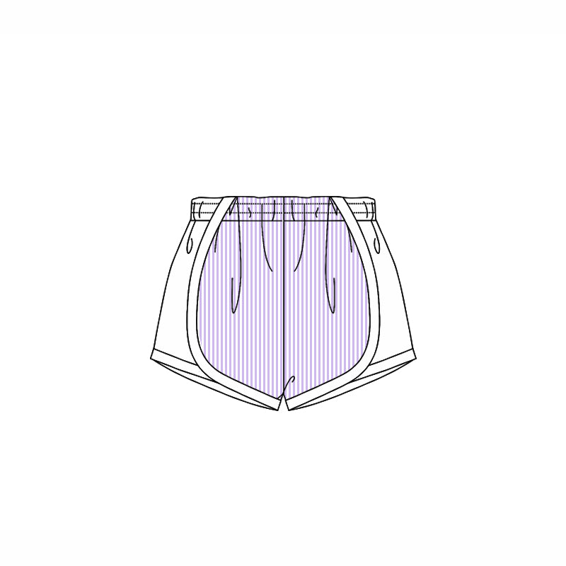 Preorder Baby Girl Toddler Purple Stripes Shorts Bottoms ( Moq 5 )