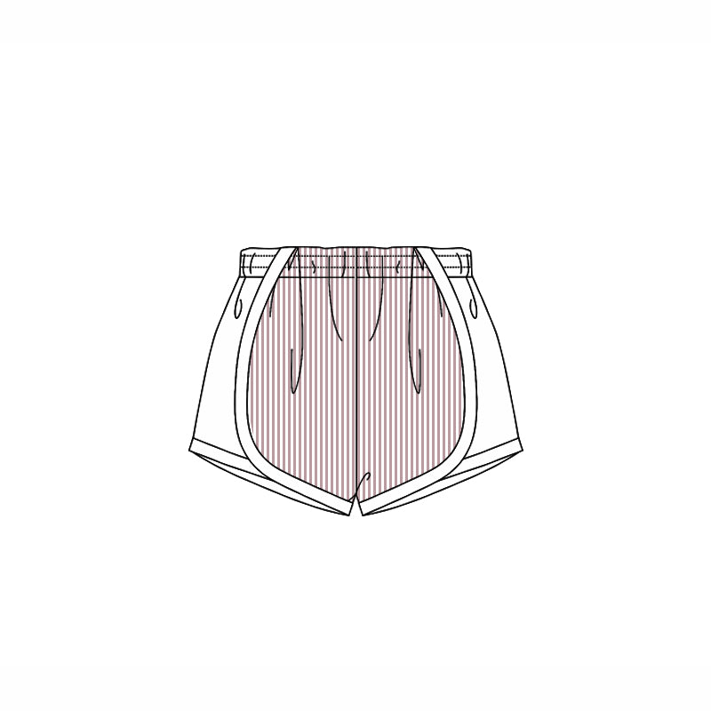 Preorder Baby Girl Toddler Khaki Stripes Shorts Bottoms ( Moq 5 )
