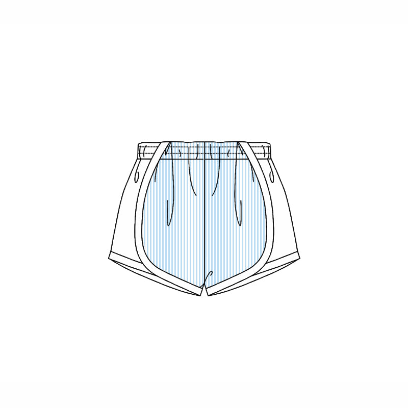 Preorder Baby Girl Toddler Blue Stripes White Shorts Bottoms ( Moq 5 )