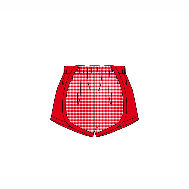 Preorder Baby Girl Toddler Checked Red Shorts Bottoms ( Moq 5 )