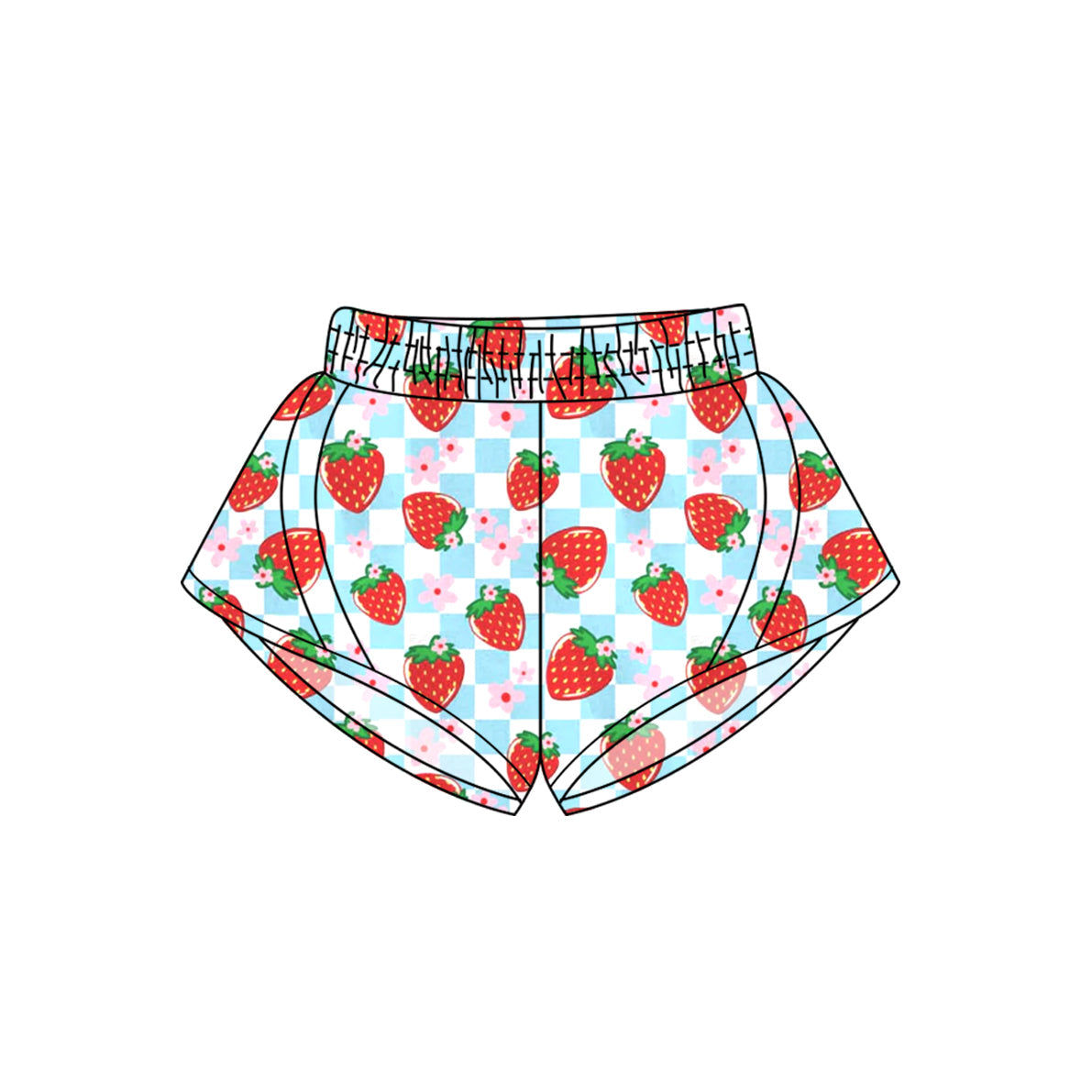Preorder Baby Girl Toddler Strawberry Flower Yoga Active Wear Shorts Bottoms ( Moq 5 )