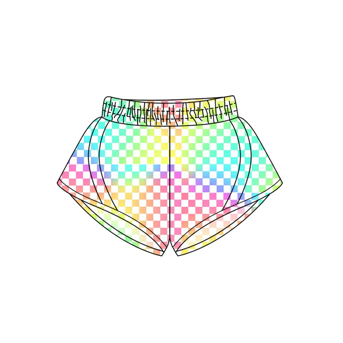 Preorder Baby Girl Toddler Colorful Checked Yoga Active Wear Shorts Bottoms ( Moq 5 )