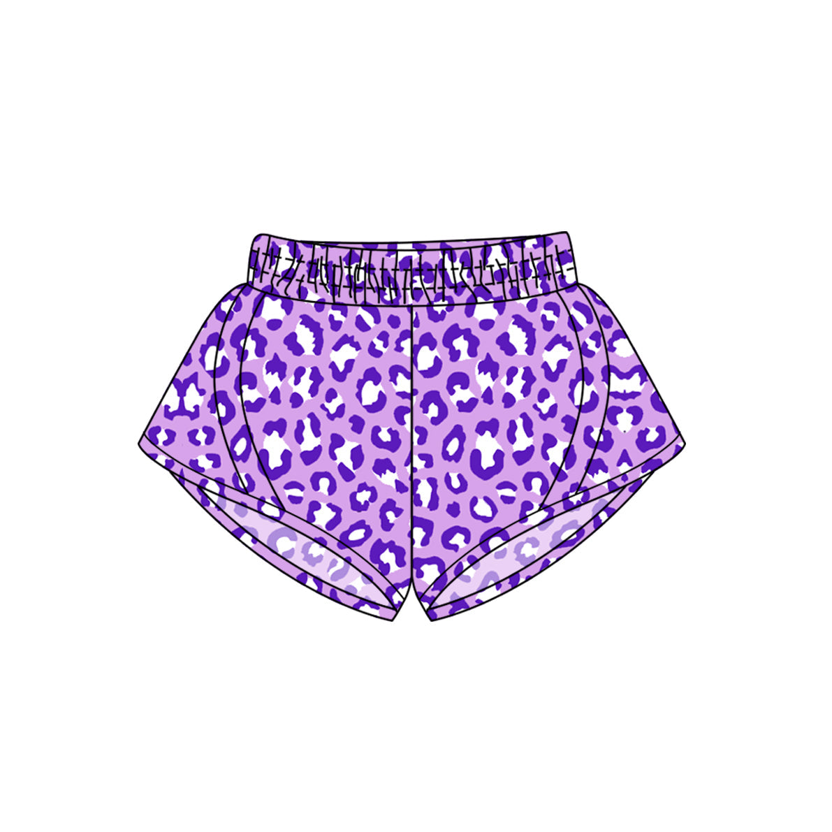 Preorder Baby Girl Toddler Purple Leopard Yoga Active Wear Shorts Bottoms ( Moq 5 )