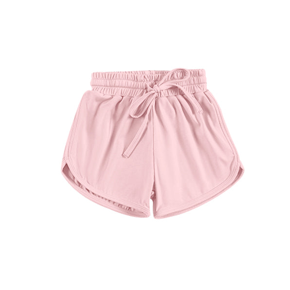 Preorder Baby Girl Toddler Pink Long Sleeves Yoga Shirt Shorts Athletic Clothes Set ( Moq 5 )