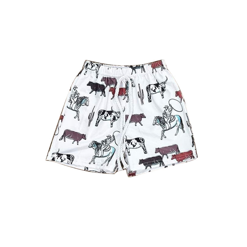 Preorder Baby Boy Western Rodeo Cactus Shorts Bottoms ( Moq 5 ）