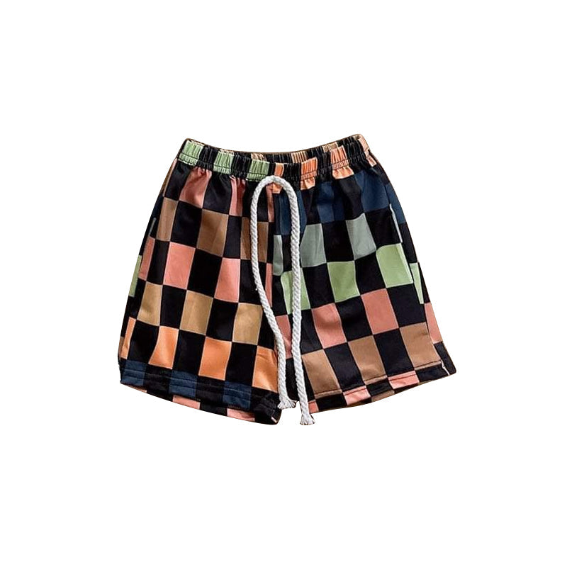Preorder Baby Boy Checked Summer Shorts Bottoms ( Moq 5 ）