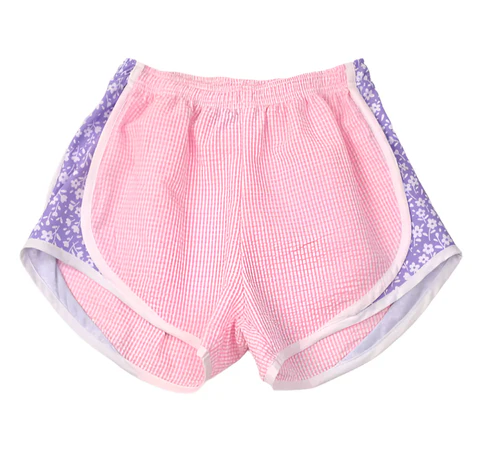 Preorder Baby Girl Purple Floral Pink Shorts Bottoms（ Moq 5 ）