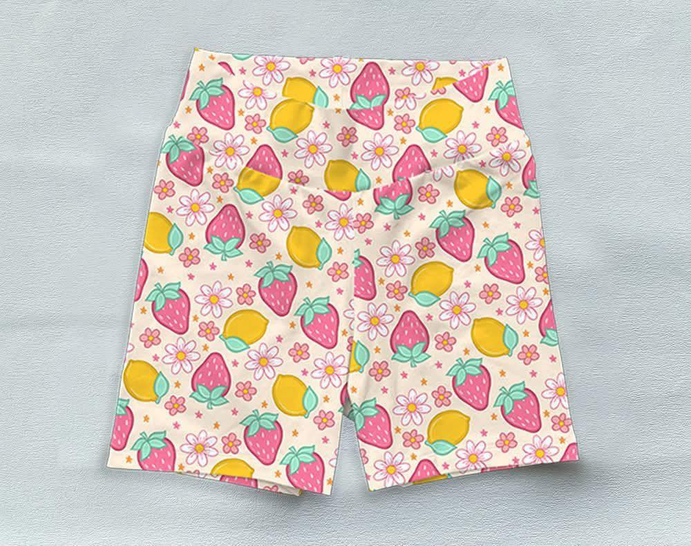 Preorder Baby Girl Toddler Flower Strawberry Lemons Biking Shorts Bottoms ( Moq 5 )