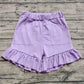 Baby Girl Purple Pockets Cotton Ruffle Shorts Bottoms RTS