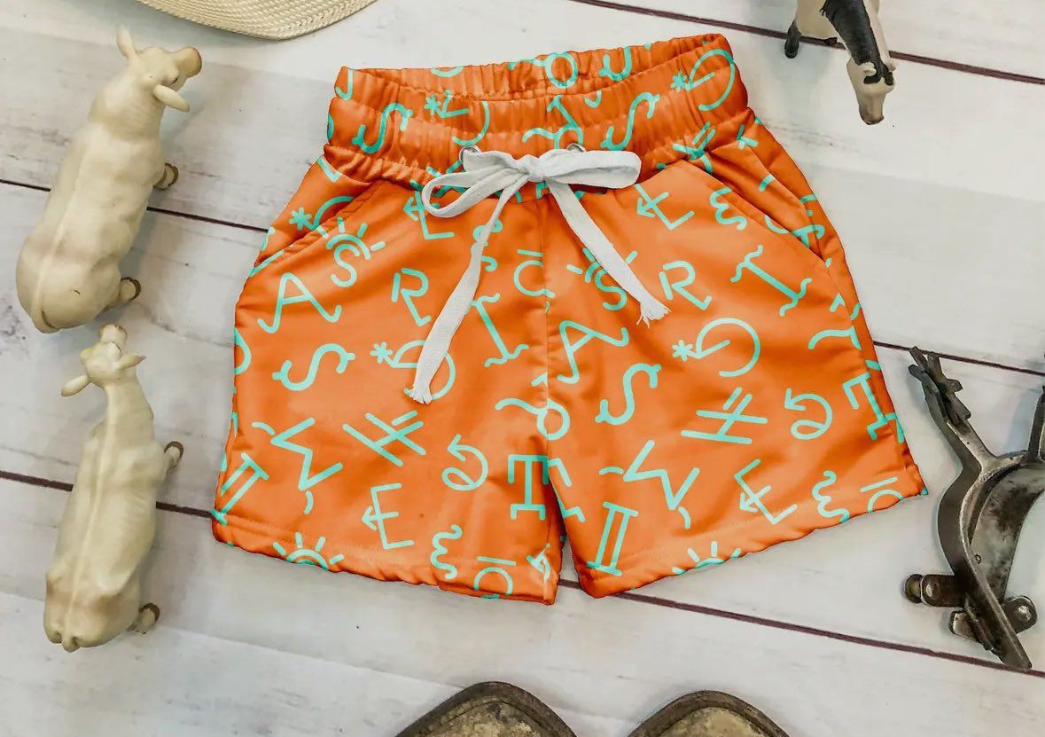 Preorder Baby Boy Western Letter Pockets Shorts Bottoms  ( Moq 5 )