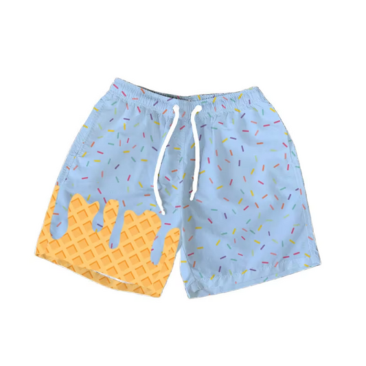 ( Moq 5 ) Preorder Baby Boy Toddler Plaid Candy Summer Light Blue Bottom Shorts