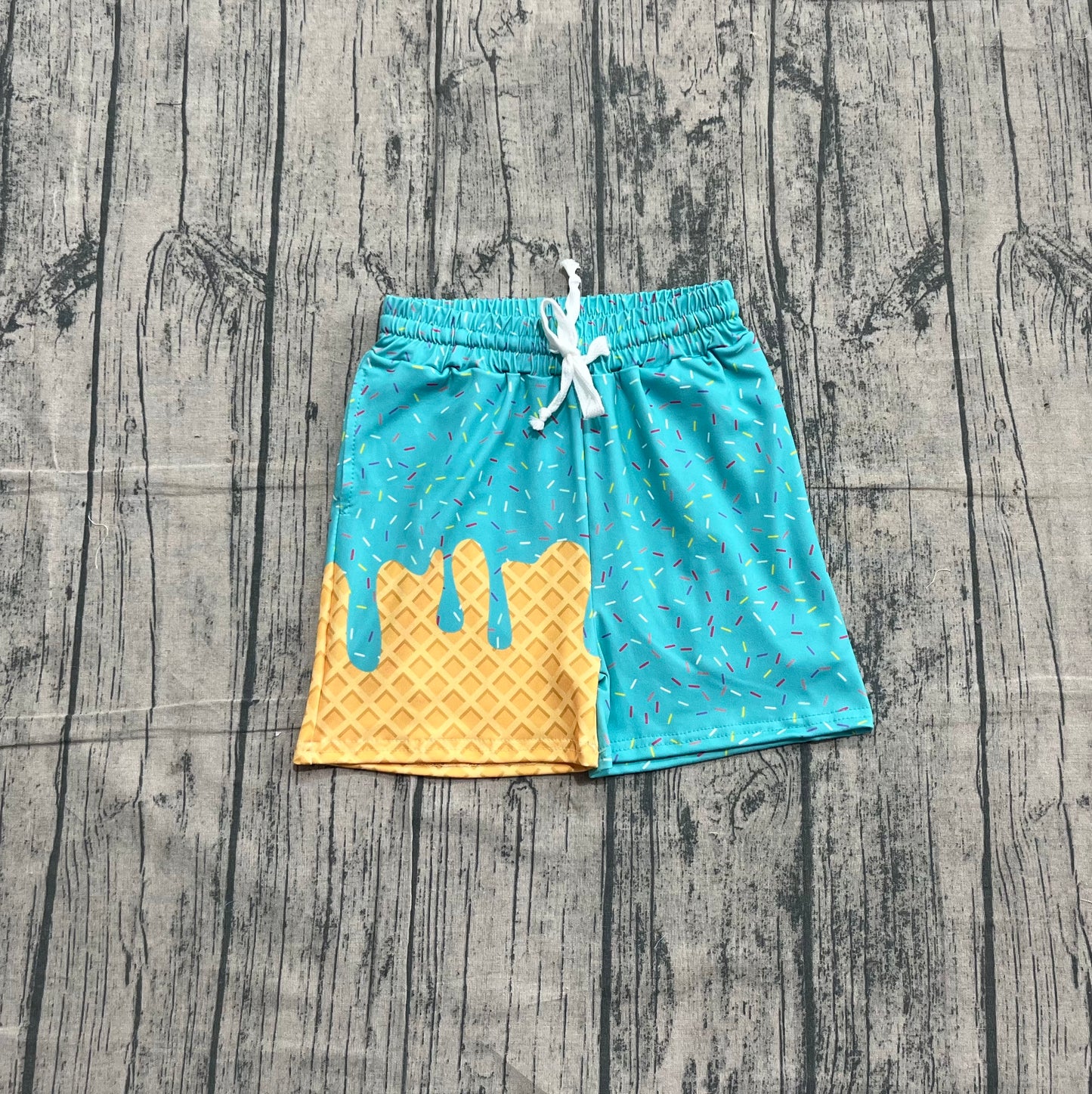 Baby Boy Toddler Sprinkles Drips Summer Green Bottom Shorts RTS