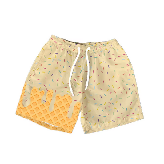 ( Moq 5 ) Preorder Baby Boy Toddler Plaid Candy Summer Yellow Bottom Shorts