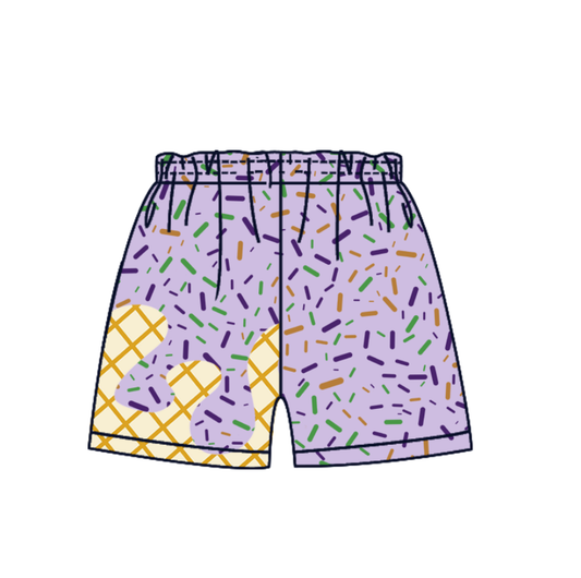 ( Moq 5 ) Preorder Boys Kids Purple Sprinkles Summer Shorts Bottoms