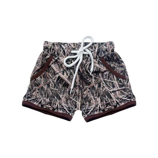 ( Moq 5 ) Preorder Boys Kids Leaves Pockets Shorts Summer Bottom