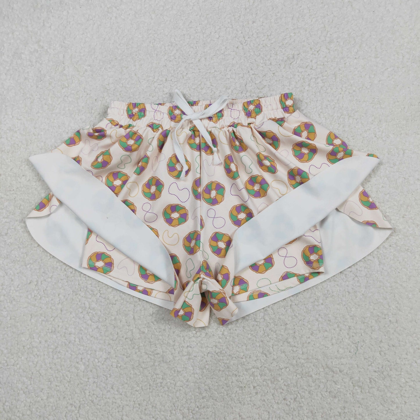 Sibling Baby Girls Adult Women Mardi Gras Yoga Active Shorts Mommy and Me Bottoms RTS