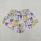 Sibling Family Baby Girls Kids Adult Women Colorful Bows Mardi Gras Romper Shorts Jumpsuit Dress Sets RTS