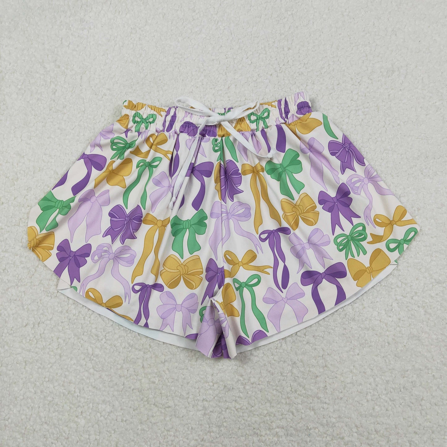 Sibling Family Baby Girls Kids Adult Women Colorful Bows Mardi Gras Romper Shorts Jumpsuit Dress Sets RTS