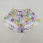 Sibling Family Baby Girls Kids Adult Women Colorful Bows Mardi Gras Romper Shorts Jumpsuit Dress Sets RTS