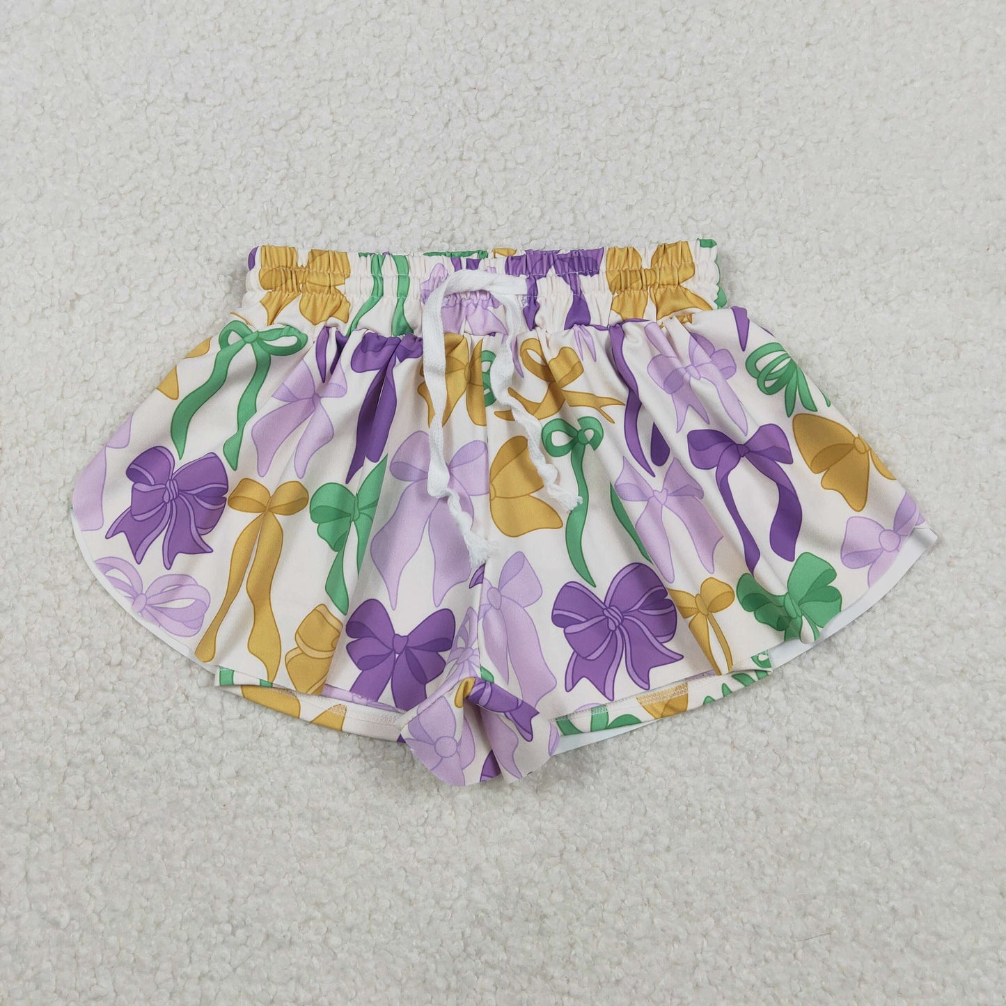 Sibling Kids Girls Adult Women Bows Shorts Yoga Active  Mom and Me Mardi Gras Clothes  RTS