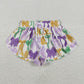 Sibling Family Baby Girls Kids Adult Women Colorful Bows Mardi Gras Romper Shorts Jumpsuit Dress Sets RTS