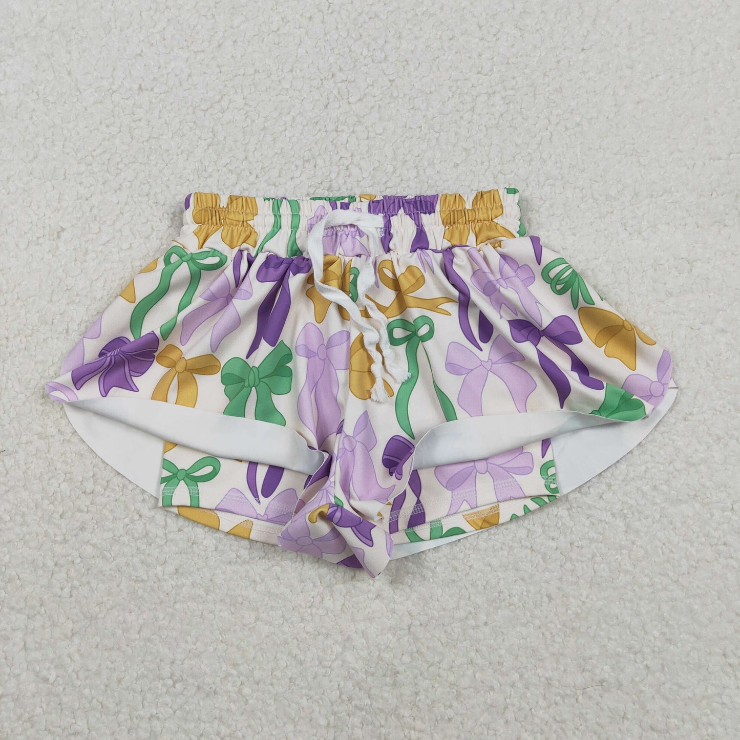 Sibling Kids Girls Adult Women Bows Shorts Yoga Active  Mom and Me Mardi Gras Clothes  RTS