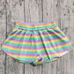 Baby Girls Kids Mardi Gras Stripes Yoga Active Shorts Bottoms RTS