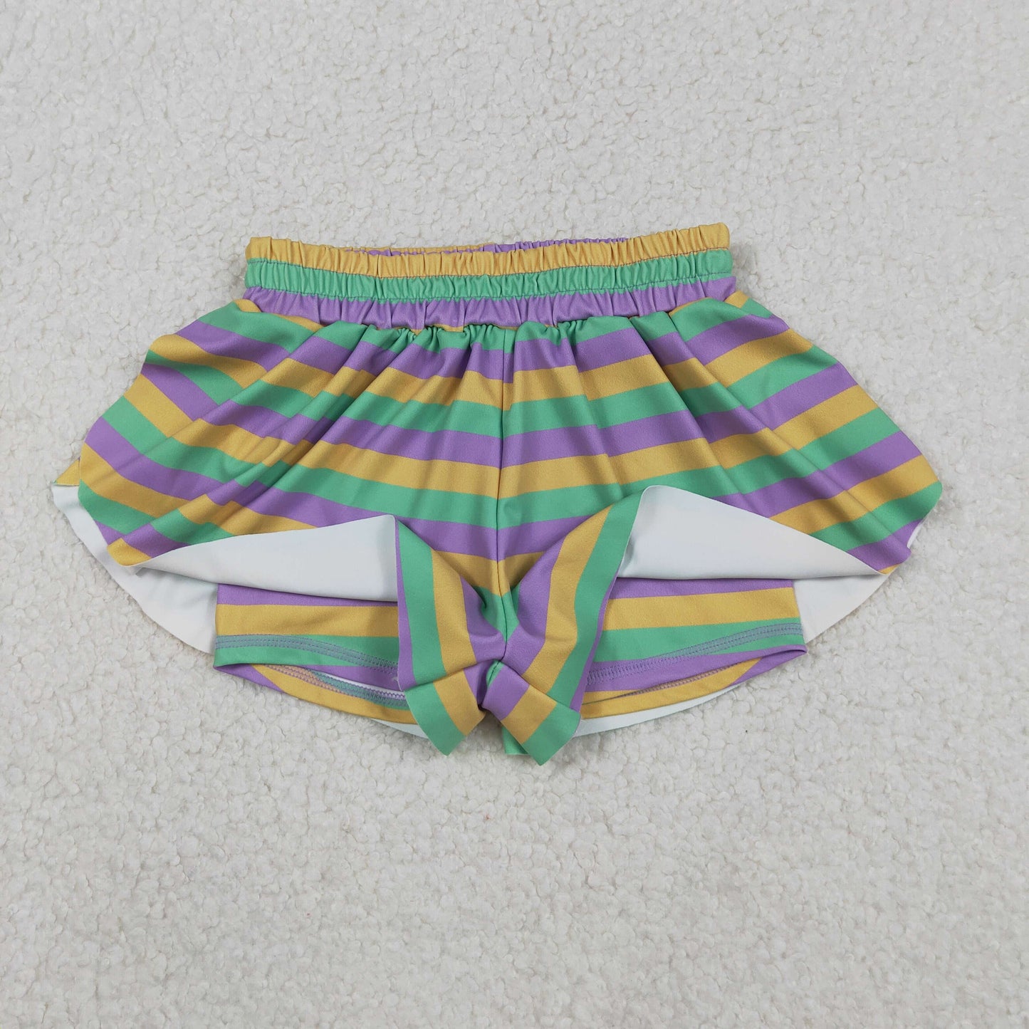 Sibling Baby Girls Adult Women Mardi Gras Yoga Active Shorts Mommy and Me Bottoms RTS