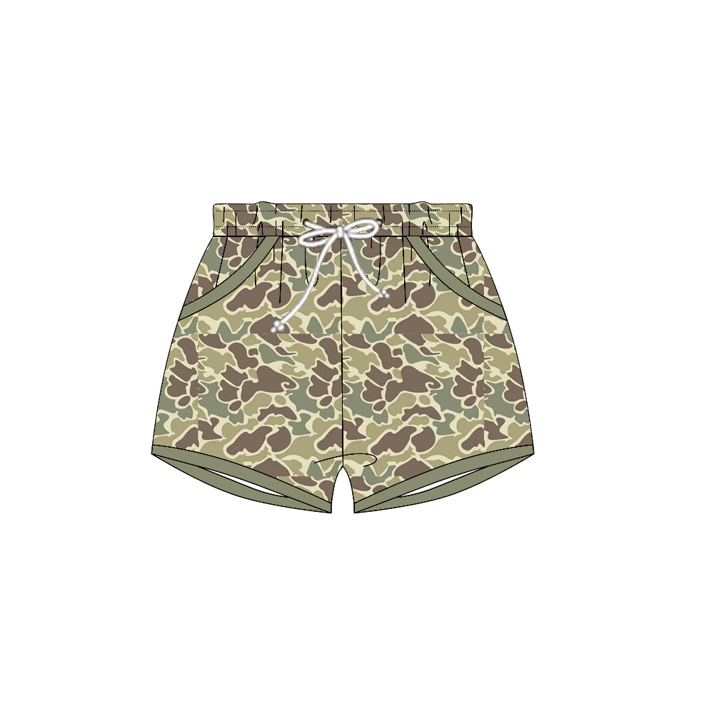 ( Moq 5 ) Preorder Baby Boys Camo Pockets Shorts Bottoms