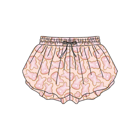 (  Moq 5 ) Baby Girls Rabbits Hearts Easter Yoga Active Ruffle Shorts Bottom