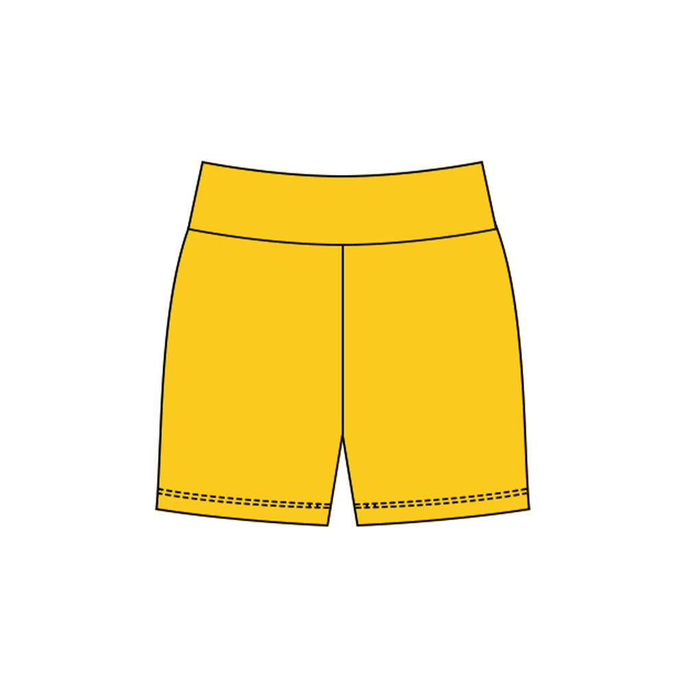( Moq 5 ) Preorder Baby Girls Yellow Yoga Active Shorts Bottom