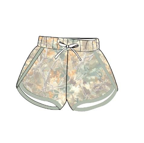 ( Moq 5 )  Preorder Baby Girls Leaves Camo Pattern Shorts Bottoms