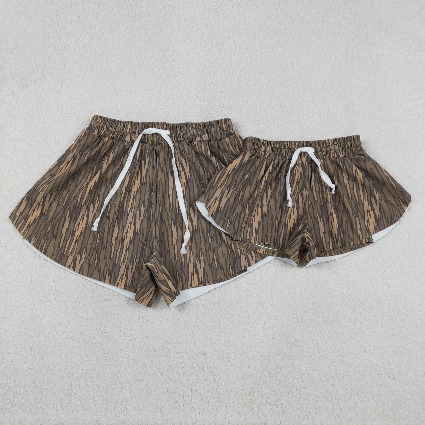 Sibling Kids Girls Adult Women Camo Yoga Southern Shorts Bottoms Family Clothes RTS