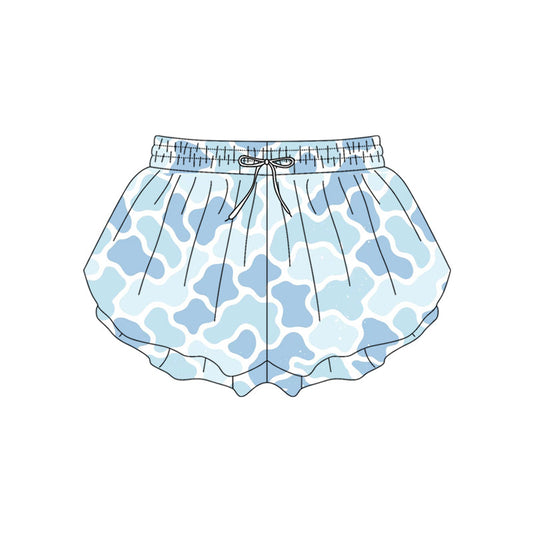 ( Moq 5 ) Preorder Adult Women Green Blue Camo Yoga Southern Shorts Bottoms